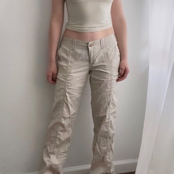 Boston Proper Sand Mid Rise Cargo Pants - Picture 1 of 4